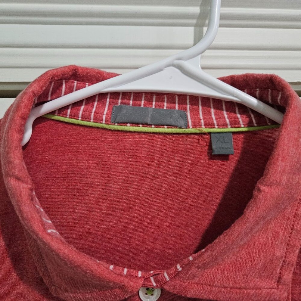 tasc Men’s XL Heathered Red Polo | Moisture-wicking Bamboo